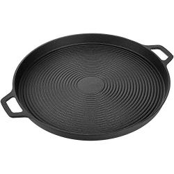 AmazonBasics Pre-Seasoned Cast Iron Pizza Pan, 13.5 Inch