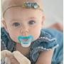 RaZbaby JollyPop Baby Pacifier Plus, 3m+, Blue, Double Pack