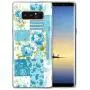 Samsung Galaxy Note 8 Case, Soft TPU Slim-Fit Flexible Ultra-Thin Clear Case, Full-Body Rugged Bumper Print Blue Flower Case for Samsung Galaxy Note 8, Transparent