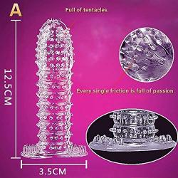 Crystal Sleeve Silicone Spike Condoms for Male Delay Set Cover Couple Toys for Adult Sex Products