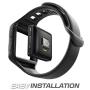 Clayco Fitbit Blaze Bands, [Hera Series] Shock Resistant Bumper Case with Strap Bands for Fitbit Blaze Replacement Smart Fitness Watch Wristband (Black)