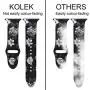 KOLEK Floral Bands Compatible with Apple Watch 42mm 44mm, Silicone Fadeless Pattern Printed Replacement Bands for iWatch Series 4 3 2 1, Grey Flower, M, L