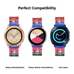 VIGOSS Flower Cow Band Compatible Galaxy Watch 42mm Bands Active 40mm Band Women 20mm Width Silicone Skull Strap Replacement Wristband for Samsung Galaxy Watch 42mm SM-R810 Smartwatch