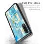 Samsung Galaxy A50 Case, Blue Flower Shock-Absorption TPU Rubber Bumper Samsung Galaxy A50 Case, Ultra Thin Slim Protective Cover for Samsung Galaxy A50-Black