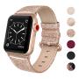 SWEES Leather Band Compatible for Apple Watch 38mm 40mm, Genuine Leather Shiny Bling Strap Compatible iWatch Series 5 Series 4 Series 3 Series 2 Series 1, Sports & Edition Women, Glistening Rose Gold