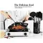 9Pcs Stainless Steel Kitchen Utensils set Tube Handle Silicone Pot Shovel Food Clip Kitchenware Accessories Cooking Utensil Set,black