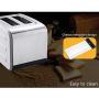 QIN.J.FANG-Kitchen Toaster 2 slice Breakfast machine,Stainless steel 4cm Extra Wide Slots,800W,Gray