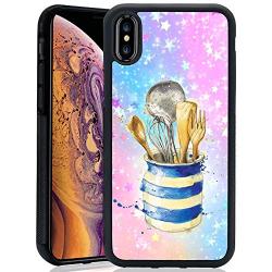 iPhone Xs iPhone X Case,Flexible Soft TPU Cover Shell,Slim Silicone Black Rubber Non-Slip Durable Design Protective Phone Case for iPhone Xs iPhone X -Kitchenware