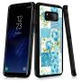 Samsung Galaxy S8 Case, Blue Flower Shock-Absorption TPU Rubber Bumper Samsung Galaxy S8 Case, Ultra Thin Slim Protective Cover for Samsung Galaxy S8-Black