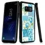 Samsung Galaxy S8 Case, Blue Flower Shock-Absorption TPU Rubber Bumper Samsung Galaxy S8 Case, Ultra Thin Slim Protective Cover for Samsung Galaxy S8-Black
