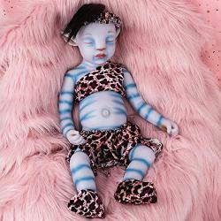 Vollence 20 Inch Avatar Sleeping Full Silicone Reborn Baby Doll,Not Vinyl Material Dolls,Real Full Body Silicone Baby Doll, Handmade Realistic Lifelike Silicone Baby Doll That Look Real - Girl