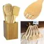 Kitchen Cooking Tools Sets - 2019 6 Pieces Bamboo Spoon Spatula Utensil Wooden Cooking Mixing Set - Cooking Tool Kitchen Silicone Utensils Wood Sets Tools