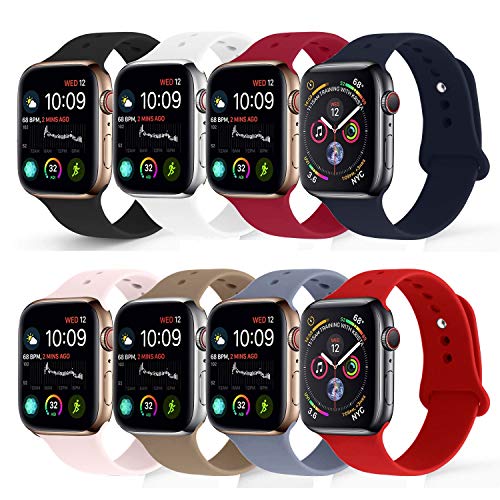 NUKELOLO Sport Band Compatible with Apple Watch 38MM 40MM 42MM 44MM,Soft Silicone Replacement Strap Compatible for Apple Watch Series 5/4/3/2/1
