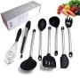 WSZZF311 Silicone Cooking Kitchenware Spoon Soup Ladle-Egg Spatula Turner Kitchen Tools Cooking Utensil Set Dinnerware Tools 8Pcs