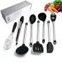 WSZZF311 Silicone Cooking Kitchenware Spoon Soup Ladle-Egg Spatula Turner Kitchen Tools Cooking Utensil Set Dinnerware Tools 8Pcs
