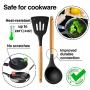 SZJJI Silicone Kitchen Cooking Utensil Set, Heat-Resistant Silicone Spatula Utensil Set with Wooden Handles for Nonstick Cookware Kitchenware,9pieceset