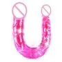Faraway Real Silicone Double Head Dildo Sex Toy Product for Woman (Pink)