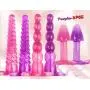 3 Pieces/Set of Soft Silicone Plug Toys Ana.les Beads for Beginners Training Kits (Purple)