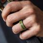 ThunderFit Mens Silicone Rings 7 Rings / 4 Rings / 1 Ring - Brushed Top Beveled Edges Rubber Wedding Bands 6.35mm Wide - 2mm Thick