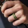 ThunderFit Mens Silicone Rings 7 Rings / 4 Rings / 1 Ring - Brushed Top Beveled Edges Rubber Wedding Bands 6.35mm Wide - 2mm Thick