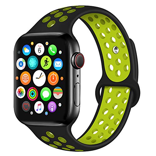Bravely klimbing Compatible with Apple Watch Band 44mm 42mm 40mm 38mm, Soft Silicone iWatch Bands Replacement Sport Bands for iWatch Series 5 4 3 2 1 for Men and Women S/M M/L