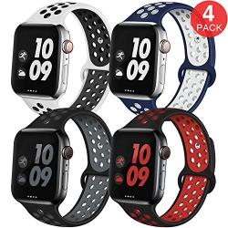 EXCHAR Sport Band Compatible with Apple Watch Band 38mm 42mm 40mm 44mm Breathable Soft Silicone Replacement Wristband Women and Men for iWatch Series 5 4 3 2 1 Nike+ All Various Styles