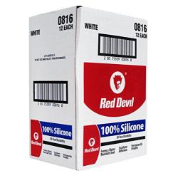 Red Devil 081612 Architectural Grade 50 Year 100% Silicone Sealant, White, 9.8 oz Cartridge, Case of 12