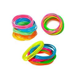 Tytroy Neon Rainbow Assorted Color Jelly Bracelets Birthday Party Favors Gifts - 144 Piece - (144)