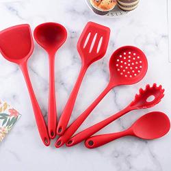 Silicone Kitchen Utensils Set of 6 Sets, Silicone Cooking Utensils Set, Non-Stick Spatula Spoon Colander, Kitchenware