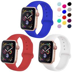 TIMTU Sport Band Compatible with Apple Watch Band 40mm 38mm 42mm 44mm, Soft Silicone Strap Replacement for Apple Watch Series 5 4 3 2 1 for Women/Men