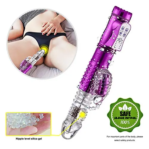 Wireless Waterproof Handheld Wand Massager with Thrusting&Rotaing Mode - Medical Silicone,USB Rechargeable,Powerful but Quiet