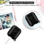 Upgrade Airpods Case Protective Cover Compatible with Airpods Wireless Charging Case 2 and 1 Cute Full Protection Skin Cover Case,Front LED Visible (Black-Carbon Fiber)