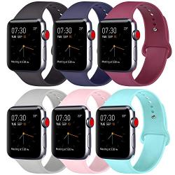 ATUP Compatible with Apple Watch Band 38mm 40mm 42mm 44mm Women Men, Soft Silicone Band Compatible with for iWatch Series 4, 3, 2, 1