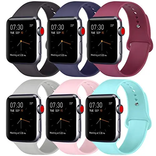 ATUP Compatible with Apple Watch Band 38mm 40mm 42mm 44mm Women Men, Soft Silicone Band Compatible with for iWatch Series 4, 3, 2, 1
