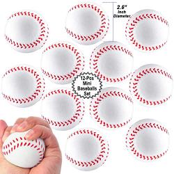 Mini Sports Balls for Kids Party Favor Toy, Soccer Ball, Basketball, Football, Baseball (12 Pack) Squeeze Foam for Stress, Anxiety Relief, Relaxation.