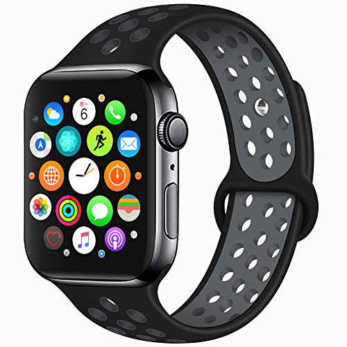 Bravely klimbing Compatible with Apple Watch Band 44mm 42mm 40mm 38mm, Soft Silicone iWatch Bands Replacement Sport Bands for iWatch Series 5 4 3 2 1 for Men and Women S/M M/L