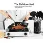 JunbosiKitchenware Stainless Steel Silicone Kitchenware Set Amazon Explosion Silicone Kitchenware 9 Piece Set with Storage Bucket