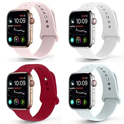 NUKELOLO Sport Band Compatible with Apple Watch 38MM 40MM 42MM 44MM,Soft Silicone Replacement Strap Compatible for Apple Watch Series 5/4/3/2/1