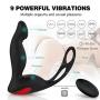 3-in-1 Remote Control Prostate Massager Vibrator with Penis Ring and Ball Loop, 9 Speeds Rechargeable Anal Sex Toy Waterproof G-spot Vibrating Stimulator for Men Women Couple