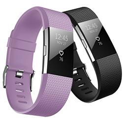 Hanlesi Bands Compatible with Fitbit Charge 2, Soft Silicone Breathable Fashion Sport Strap for Fit bit Charge2 Replacement Original Accessory