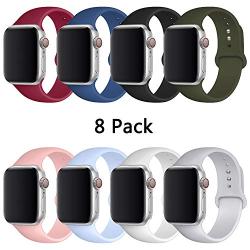 YOUKEX Sport Band Compatible with Watch 38mm 40mm 42mm 44mm,Soft Silicone Strap Replacement Wristbands Compatible with Watch Sport Series 4 Series 3 Series 2 Series 1 Edition