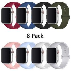 YOUKEX Sport Band Compatible with Watch 38mm 40mm 42mm 44mm,Soft Silicone Strap Replacement Wristbands Compatible with Watch Sport Series 4 Series 3 Series 2 Series 1 Edition