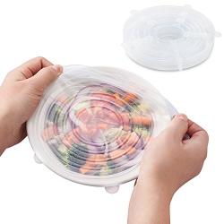 Silicone Stretch Lids, 6-Pack Various Sizes Cover for Bowl