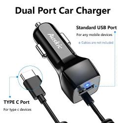 Compatible Samsung Galaxy S10/S10 Plus/S10e/S9/S9 Plus/S8/S8 Plus/Note 10 Plus/10/9/8 Car Charger, USB C Car Charger with USB C Charging Cable for Google Pixel 2/XL, LG G7 G5 Type C Car Charger