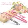 Kitchenware Silicon - Pink Silicone Cookware Sets 6 Pieces Egg Beater Spoon Clip Spatula Oil Brush Ware Dresses - Vegetable Santa Melon Spatula Utensil Brush Ware Silicon New Pink Pink Gi