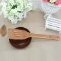 Moligh doll Bamboo Cooking Utensils Set, 7 Pack Kitchen Tools Wooden Spoons and Spatula 11.8, Best for Non Sticky Pans and Cookware
