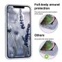 Vooii iPhone Xs Case, iPhone X Case, Soft Liquid Silicone Slim Rubber Full Body Protective iPhone Xs/X Case Cover (with Soft Microfiber Lining) Design for iPhone X iPhone Xs - Lavender Grey