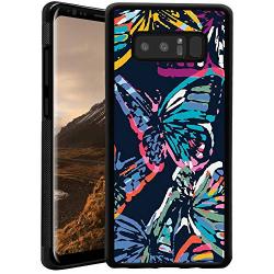 Samsung Galaxy Note 8 Case,Flexible Soft TPU Cover Shell,Slim Silicone Black Rubber Non-Slip Durable Design Protective Phone Case for Samsung Galaxy Note 8 -Butterfly