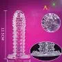 xinYxzR Adult Sex Toy Silicone Spike Dotted Ribbed Clear Condom Penis Extension Sleeve #E