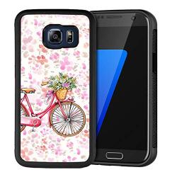 Samsung Galaxy S6 Case,Flexible Soft TPU Cover Shell,Slim Silicone Black Rubber Non-Slip Durable Design Protective Phone Case for Samsung Galaxy S6 -Bicycle